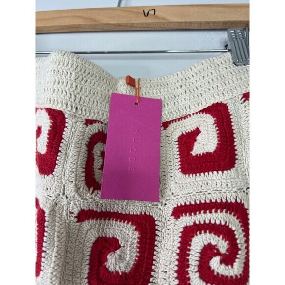 NWT Rhode Ana Crochet Pattern Maxi Skirt Women's Red Swirl Size: Medium - Picture 4 of 8